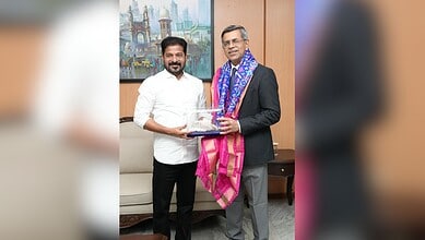 Chief Minister Revanth Reddy meets Telangana High Court Chief Justice Aparesh Kumar Singh