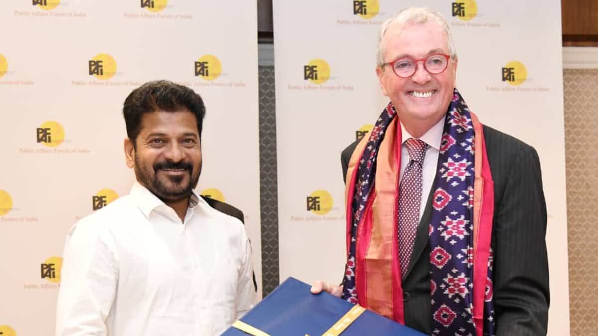 Telangana CM A Revanth Reddy and New Jersey governor Phil Murphy