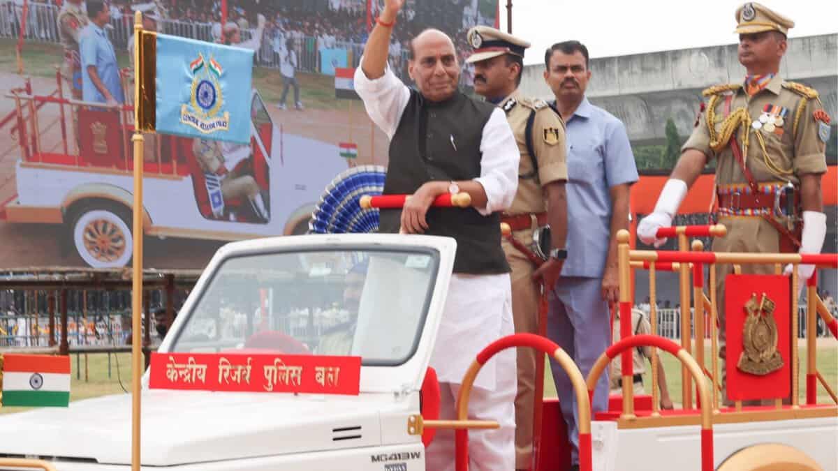 Rajnath singh celebrates Hyderabad Liberation Day in Hyderabad (Telangana).