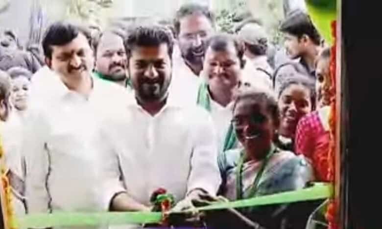 CM Revanth Reddy at the inaugural function of Indiramma houses at Bhadradri Kothagudem on Wednesday