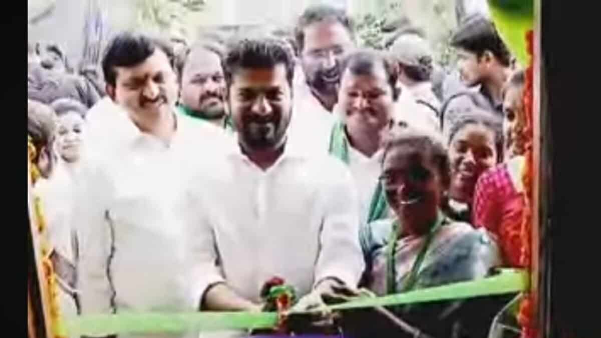 CM Revanth Reddy at the inaugural function of Indiramma houses at Bhadradri Kothagudem on Wednesday