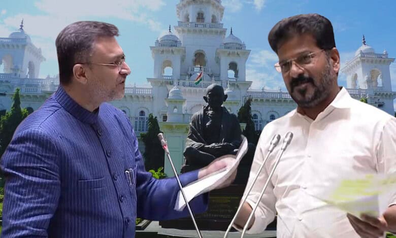 Akabaruddin Owaisi (left) and Revanth Reddy(Right)