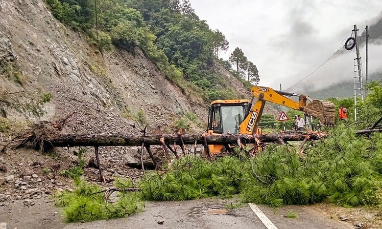 Several roads have been blocked by trees, debris and stones in Uttarakhand due to heavy rainfall
