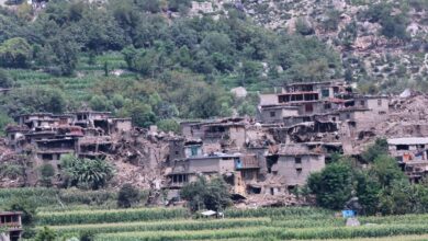 A village damaged by an earthquake that killed many people and destroyed villages in eastern Afghanistan is seen in Kunar province on Monday (AP/PTI)
