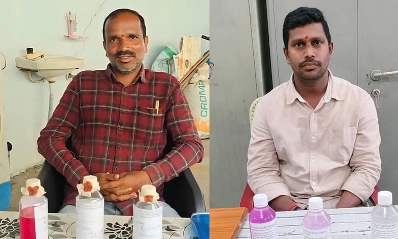 Government employees, Akkala Venkat Swamy (left) and Karna Srinivas Rao (right), were caught red-handed by the Telangana ACB for demanding bribe