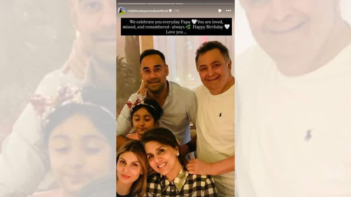 Ridhimma Kapoor shares family picture on her father Rishi Kapoor's birth anniversary