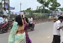 Female farmers fight in Mahabubabad