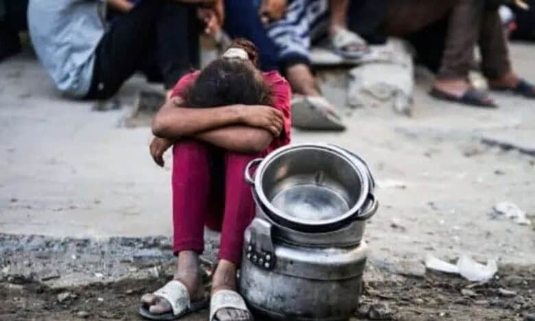 A person in Gaza is distressed over food scarcity