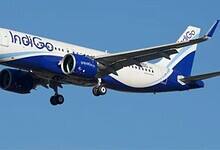 An image of an IndiGo Flight used for representational purpose