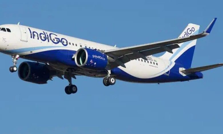 An image of an IndiGo Flight used for representational purpose