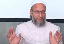 AIMIM president Asaduddin Owaisi addresses the media