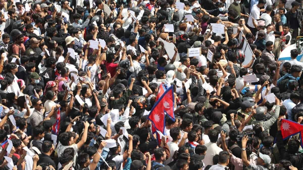 Protests in Nepal over social media ban.