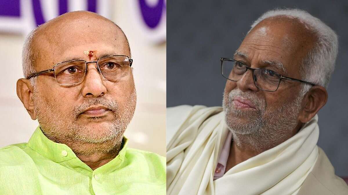 Vice Presidential candidates: NDA nominee C P Radhakrishnan (left) and INDIA bloc candidate B Sudershan Reddy (right)