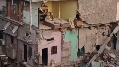 A building collapsed in Delhi