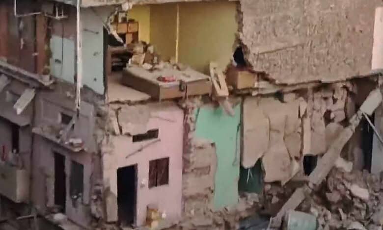 A building collapsed in Delhi