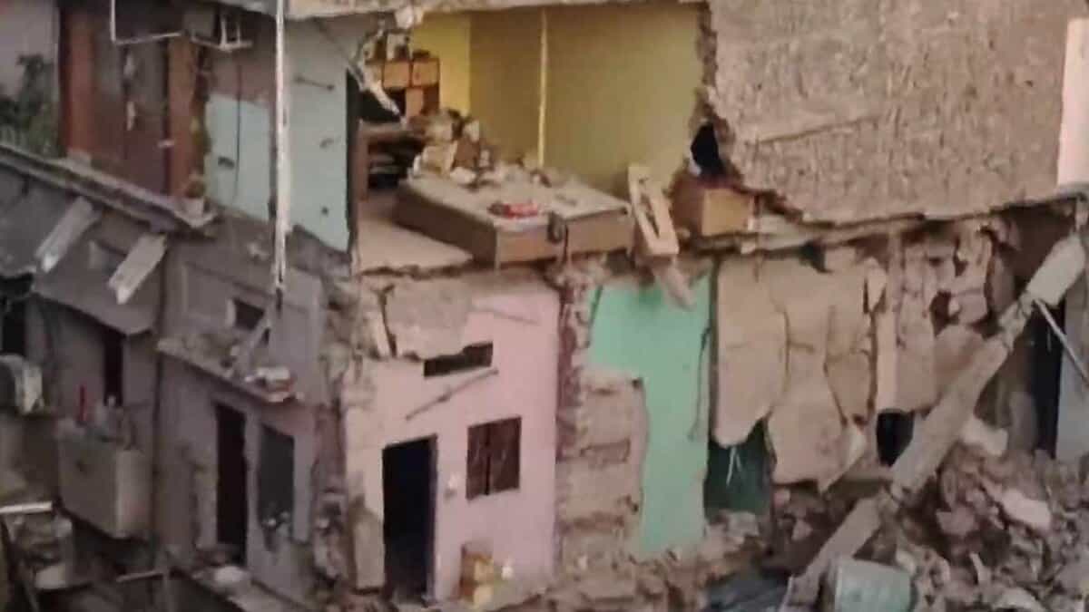 A building collapsed in Delhi