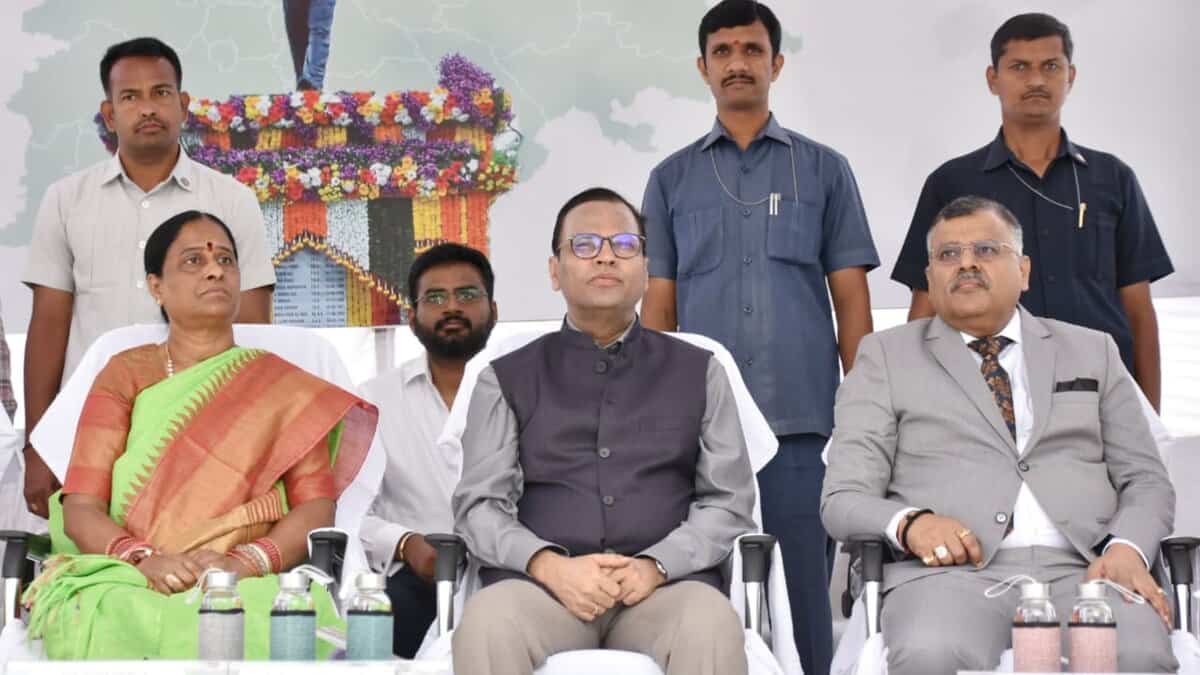 Telangana forest minister Konda Surekha, Chief Secretary Ramakrishna Rao and DGP Dr Jitender