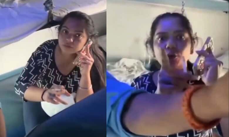 woman caught smoking in train