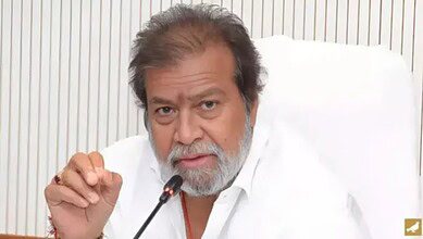 Telangana health minister Damodar Raja Narasimha addresses a meeting