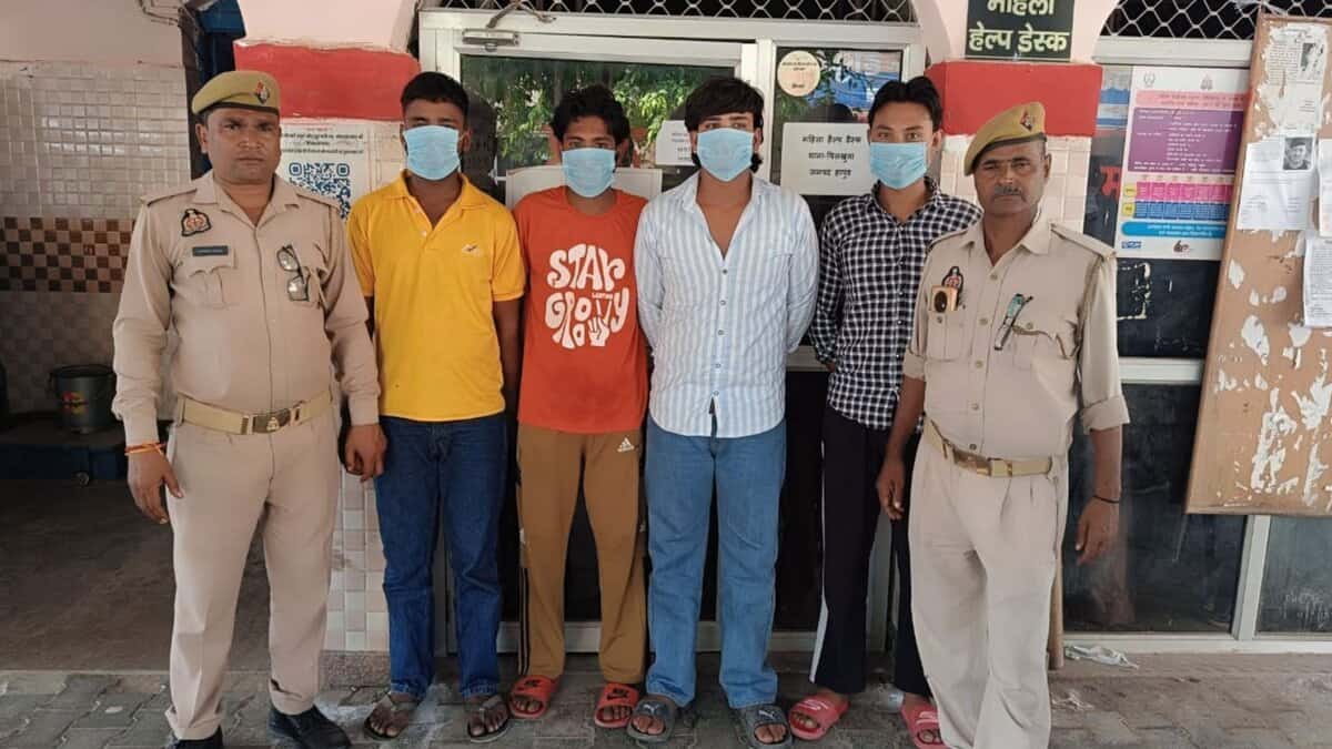 The UP police arrested four persons for attacking a Muslim family, including women and young girls. The women were sexually harassed
