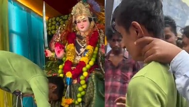 A man was forced to bow to a deity and chant Shri Ram in Andhra Pradesh