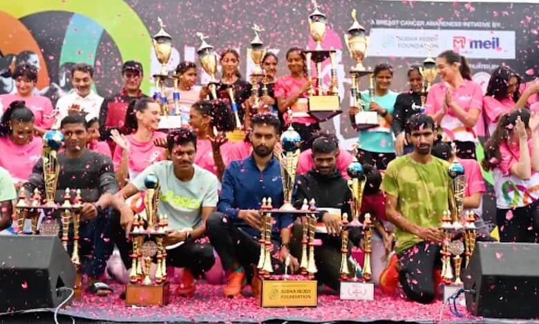 Winners of the Pink Power Run 2.0 in Hyderabad