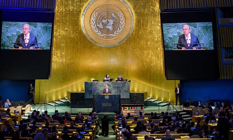 UN Secretary General addresses the UN General Assembly