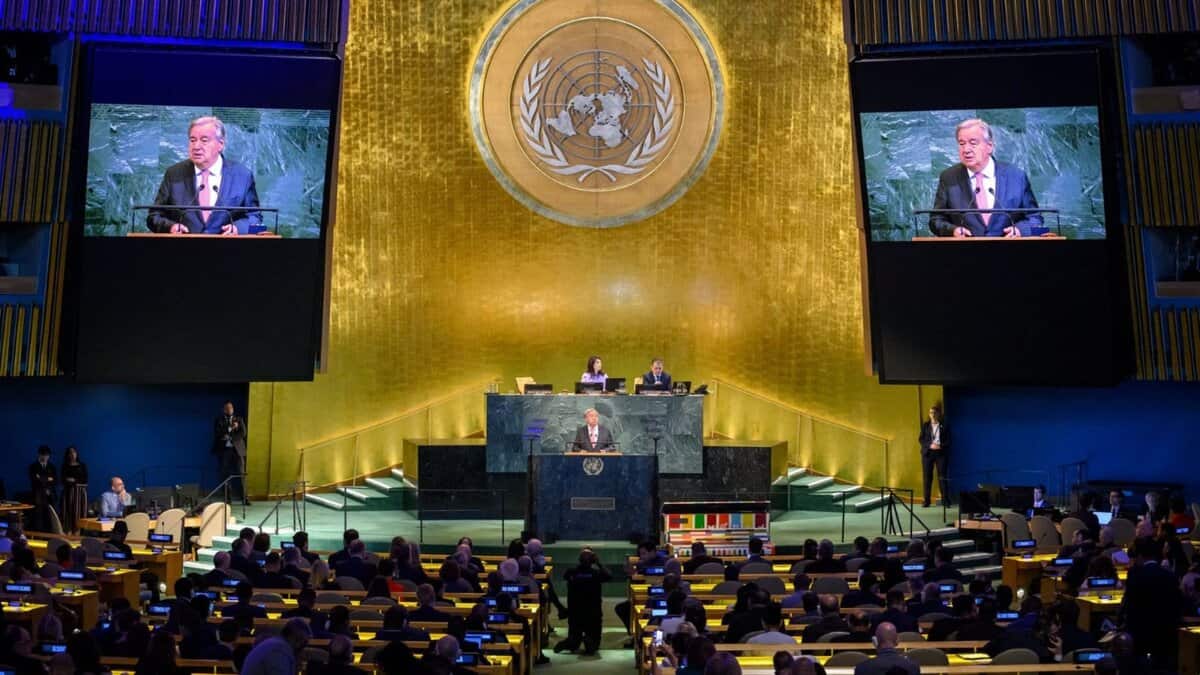 UN Secretary General addresses the UN General Assembly