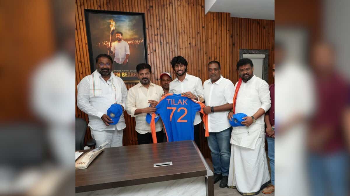 Tilak Varma meets Telangana CM Revanth Reddy