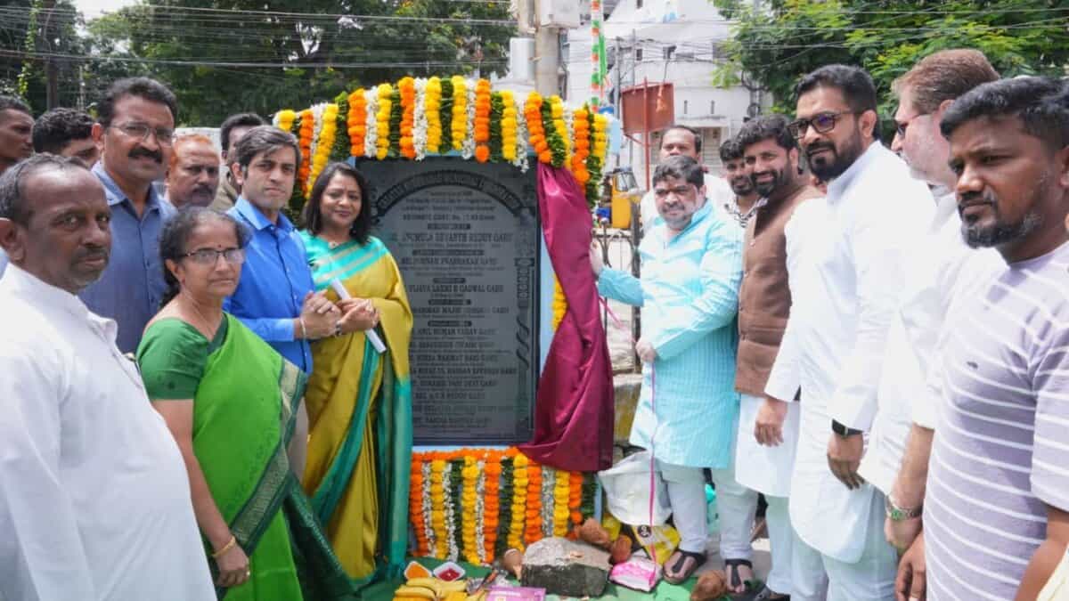 Foundation stone laid for stormwater drain project at Nampally