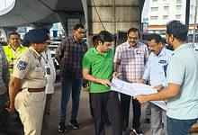 Khairtabad Zonal commissioner inspects the Rethibowli-Nanal Nagar Junction flyover route