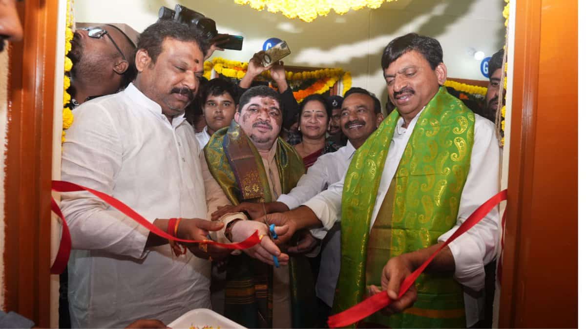 Telangana minister for Revenue and Housing Ponguleti Srinivasa Reddy inaugurates Indiramma houses in Rasoolpura