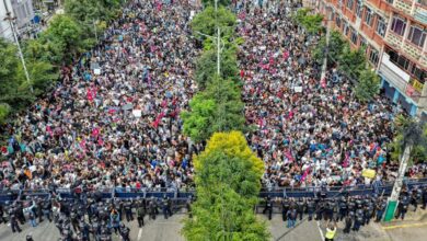 protest in Nepal against socialist government ban on 26 social media apps