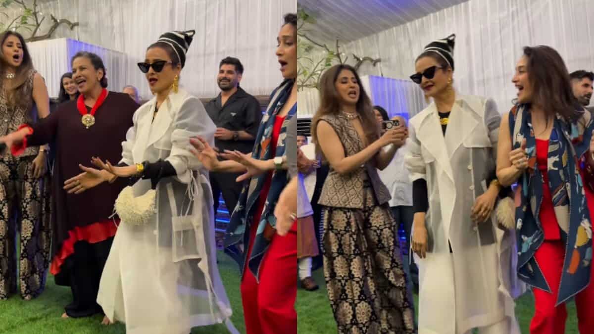 Rekha, Urmila, Madhuri and Vidya Balan at Shabana Azmi's birthday party