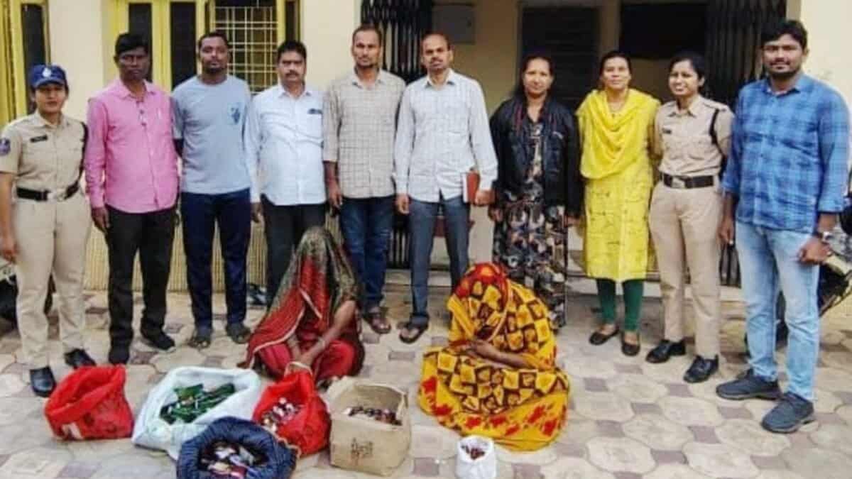 Telangana excise department arrests two women with 173 bottles of liquor