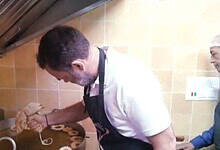 Rahul Gandhi making Diwali sweets