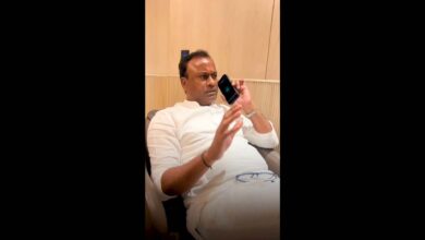 Komatireddy Rajgopal Reddy speaks to officials on the phone