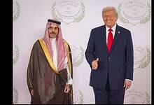 Saudi Arabia's foreign minister prince Faisal Bin Farhan with Donald Trump