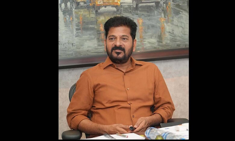 Telangana CM A Revanth Reddy addresses a meeting