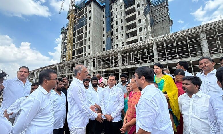 BRS delegation visits TIMS hospital construction site in Hyderabad