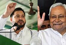 RJD leader Tejashwi Yadav (left) and Bihar CM Nitish Kumar