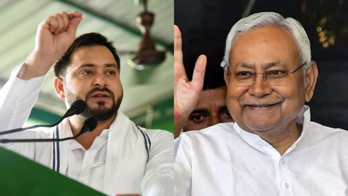 RJD leader Tejashwi Yadav (left) and Bihar CM Nitish Kumar