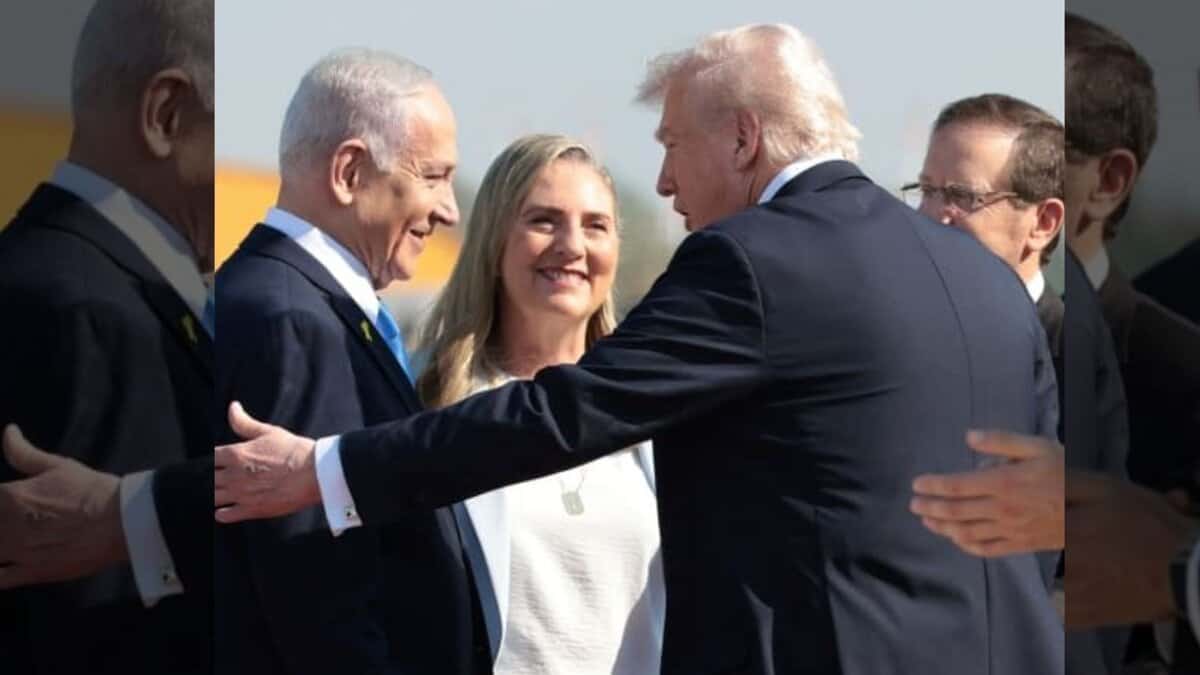Donald Trump and Netanyahu at the Ben Gurion Airport