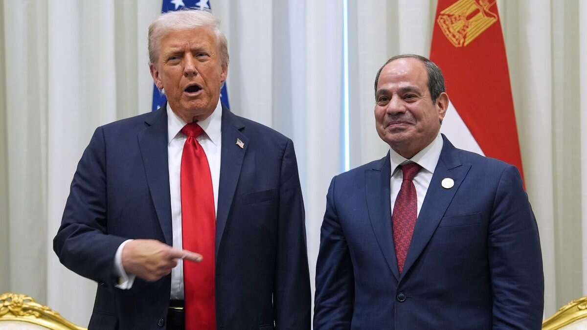 President Donald Trump arrived in Egypt