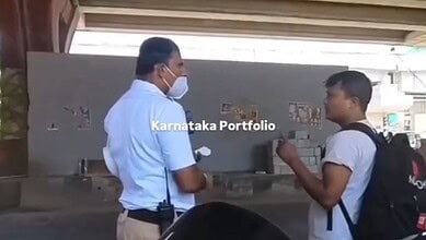 Bengaluru traffic police constable was caught on camera for slapping a biker. He has been suspended