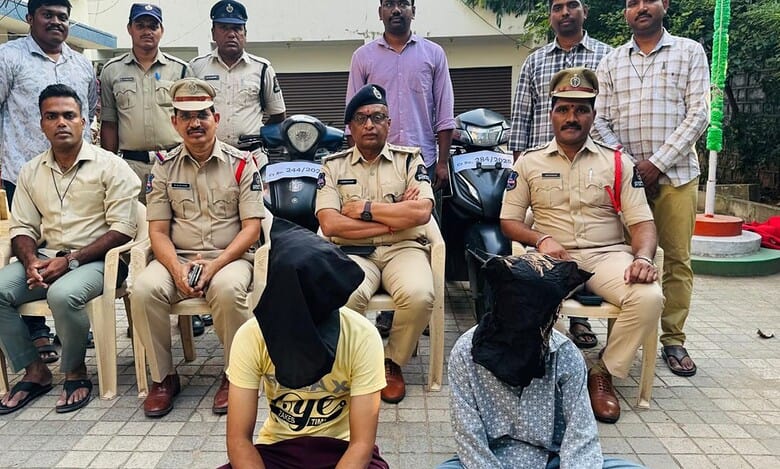 Two of the accused presented to the media by police