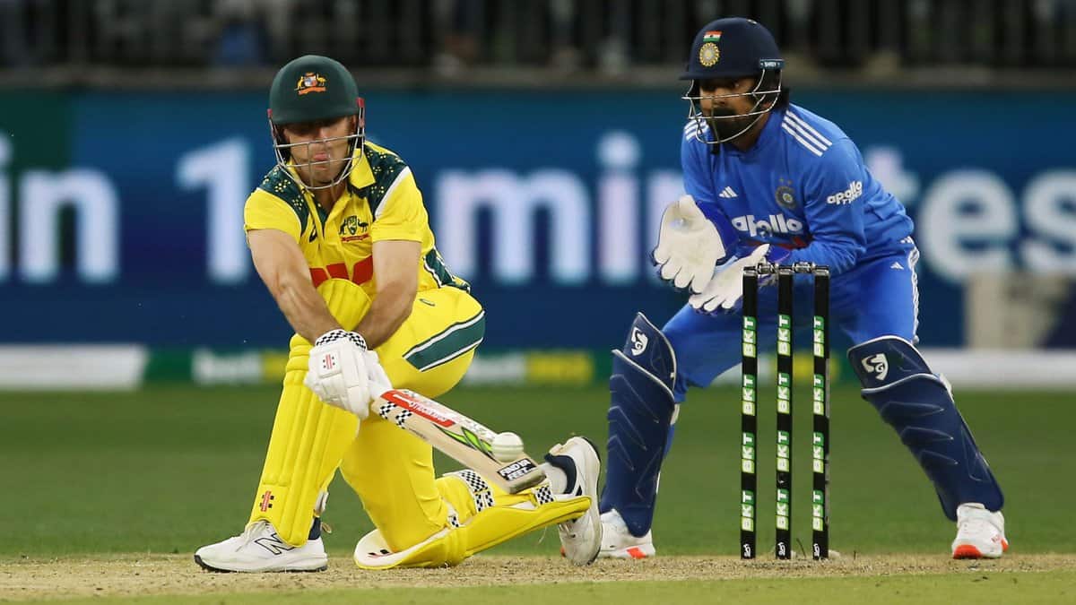 Australia's Mitch Marsh bats during the one day international cricket match between Australia and India in Perth Australia on Sunday. (AP/PTI)