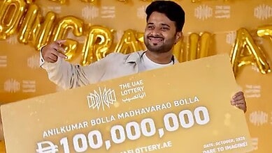 Anil Kumar Bolla wins 100,000 AED in UAE Lottery