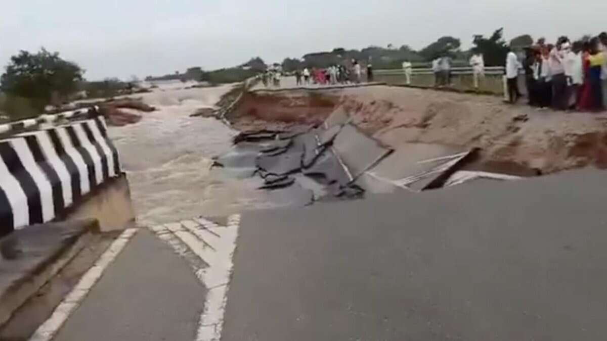 Hyderabad-Srisailam Highway collapses amid heavy rain