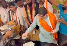 Telangana ministers Ponnam Prabhakar and N Uttam Kumar Reddy make dosas
